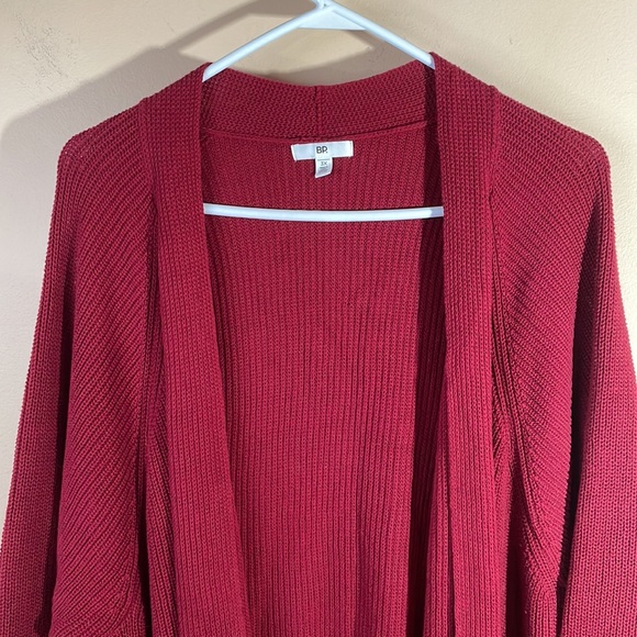BP maroon open knit cardigan w/ pockets - Picture 3 of 4